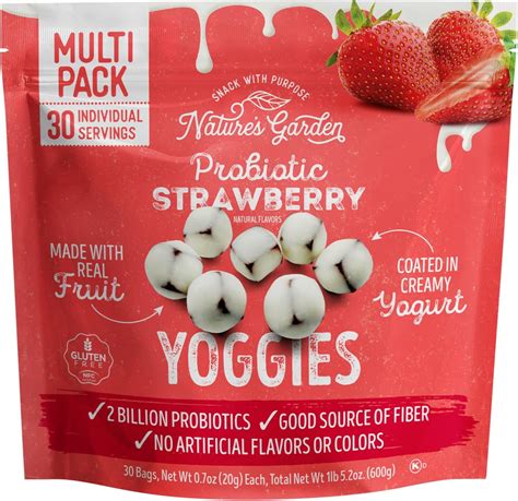 Amazon.com: Nature's Garden Probiotic Strawberry Yoggies, 21oz (30 x 0 ...