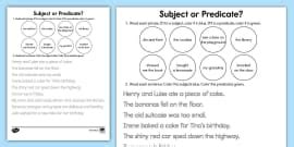 Subjects and Predicates PowerPoint & Slides for 3rd-4th Gr