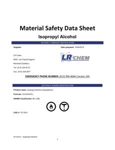 Isopropyl Alcohol MSDS: Safety Data Sheet