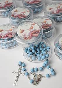 12 pcs Blue Scented Wooden Rosaries Baby Baptism Party Favors Recuerdos ...