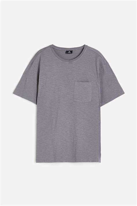 Regular Fit Pocket-detail T-shirt - Dark grey marl - Men | H&M IN