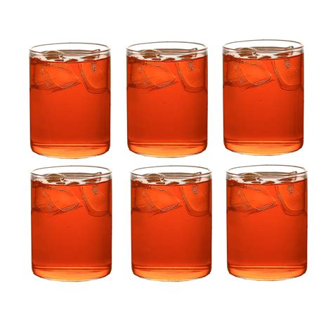 Alco Set of 6 Transparent Borosilicate Whisky Glasses 340 ml : Amazon ...