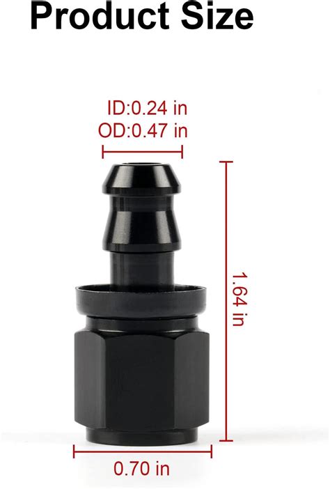 Buy SINGARO 6AN Straight Fitting Push Lock oil fuel Hose Fitting ...