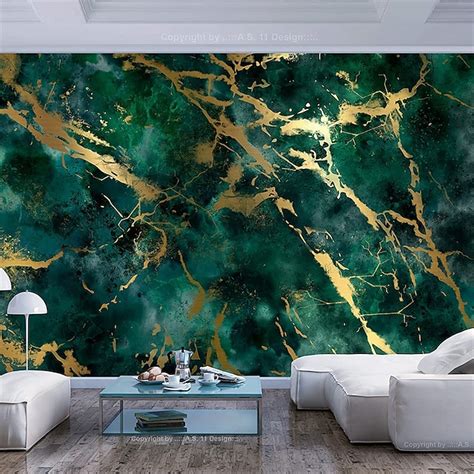 cool wallpapers muurschildering abstract marmer groen wandbekleding ...