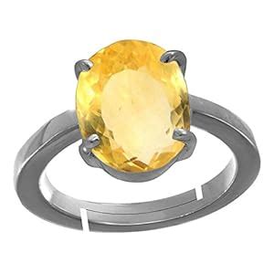 Buy Rama & Mool Chand Trading 12 ratti Citrine Gemstone sunehla Silver ...