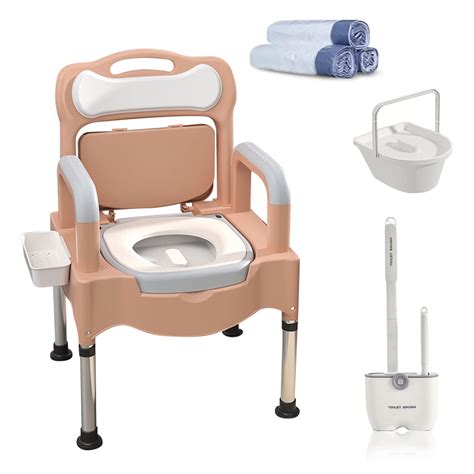 Buy Bedside Commodes, 16" Toilet Chair Seat with Handles, Adjustable ...