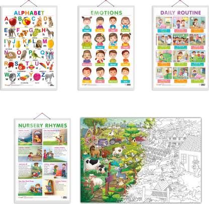 GIANT AT THE FARM COLOURING POSTER, Alphabet chart, EMOTIONS chart ...