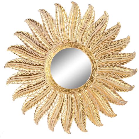 Miroir élégance plume dorée pour intérieur chic 90 x 3 x 90 cm Or ...