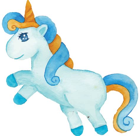 Blue Unicorn Clipart