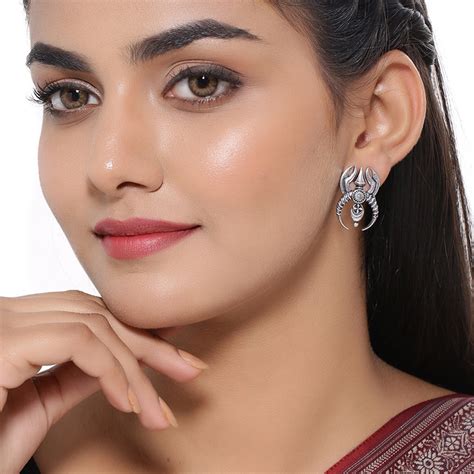 Durga Flames and Crescent Earrings – VOYLLA