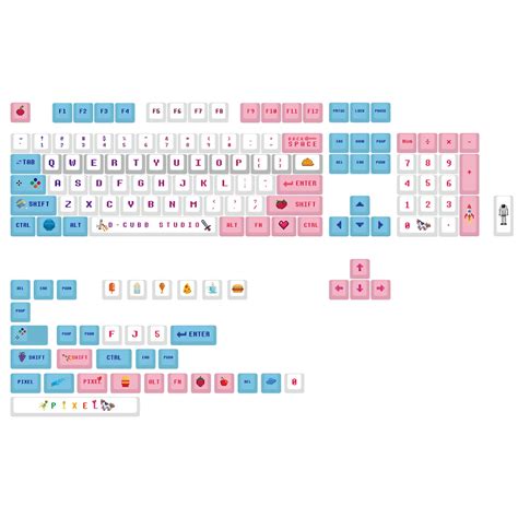 143 Keys Pixel Wars Keycap Set Cherry Profile PBT Sublimation Keycaps ...