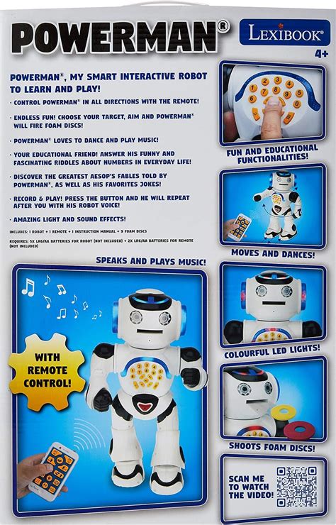 Buy LEXiBOOK ROB50EN_09 Powerman Remote Control Walking Talking Toy ...