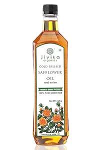 Jivika Cold Pressed Wood Pressed Safflower Oil (1 Litre), 100% Natural ...