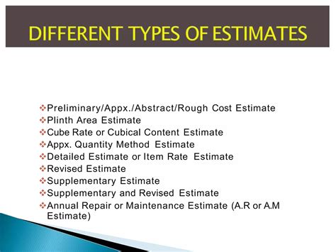 Image result for Estimation Model Types