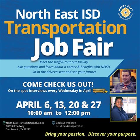 The North East ISD Transportation Department is HIRING! Come meet the ...
