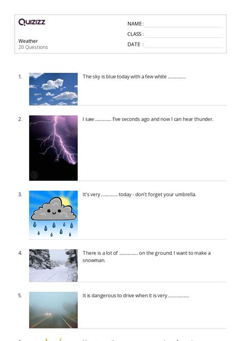 50+ Weather worksheets on Quizizz | Free & Printable
