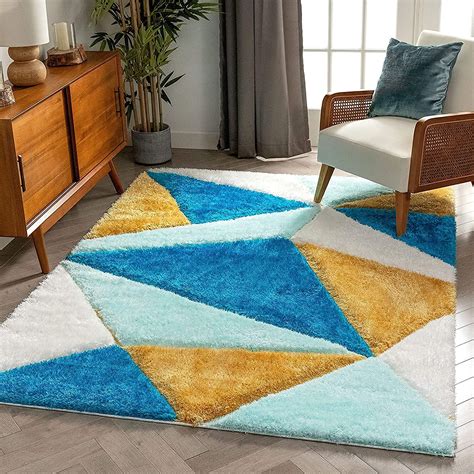 Buy Carpetify Modern Geometric 3D Textured Thick And Soft Shag Carpet ...