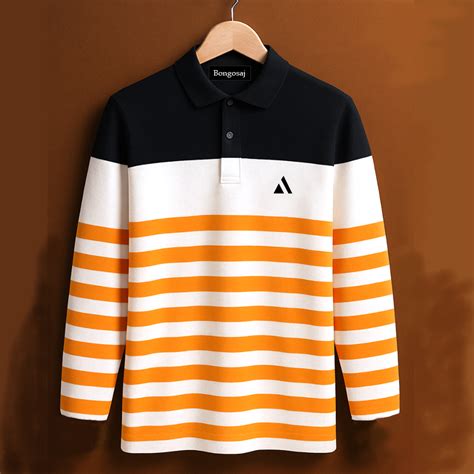 Stylish Men Full Sleeves T-Shirt White, Red with Navy Blue - Airtex