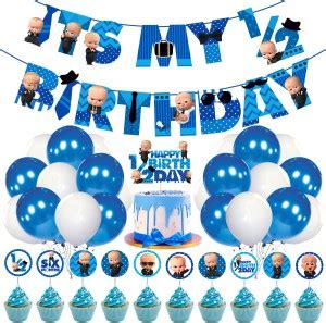 ZYOZI Baby Boss Half Birthday Party Supplies, Boss Baby 1/2 Birthday ...