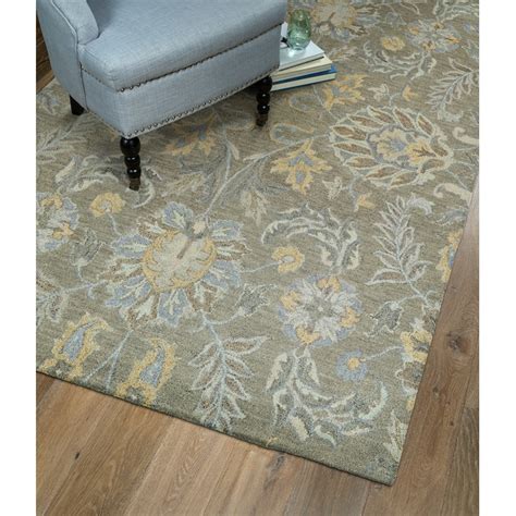 Kaleen Helena 9 X 12 (ft) Wool Sage Indoor Damask Oriental Area Rug at ...