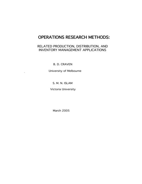 Operations Research Methods 的图像结果
