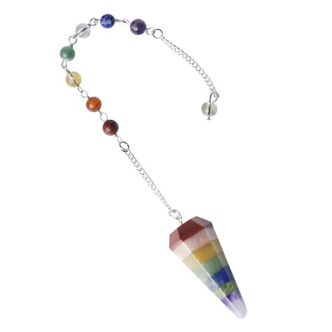 Shubhanjali 7 Chakra Point Pendulum Natural Seven Chakra Beads Chain ...