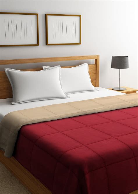 Get Maroon-Beige Reversible Heavy Winter Quilt Comforter at ₹ 2999 ...