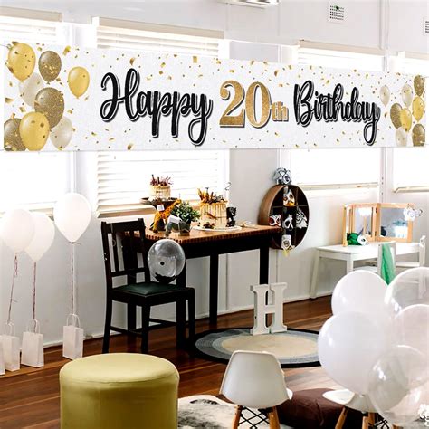 Buy LASKYER Happy 20th Birthday Yard Sign Banner - Cheers to Twenty ...