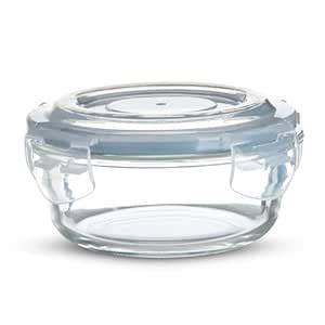 Buy BERGNER Borosilicate Glass Side Lock Round Storage Container for ...