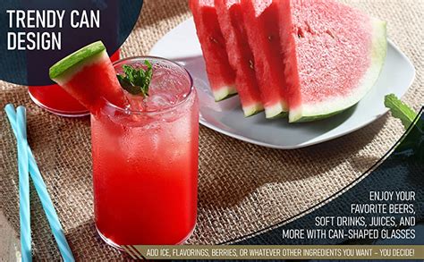 Buy KELVEE Can-Shaped Beer Glasses (1-Pack, 500ml) - Dishwasher-Safe ...