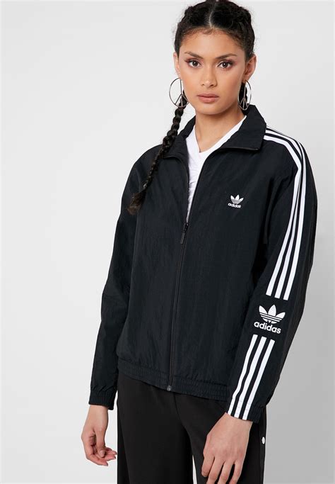 Adidas Original Womens Track Jacket ED7538 Black Three Stripes Lock Up ...