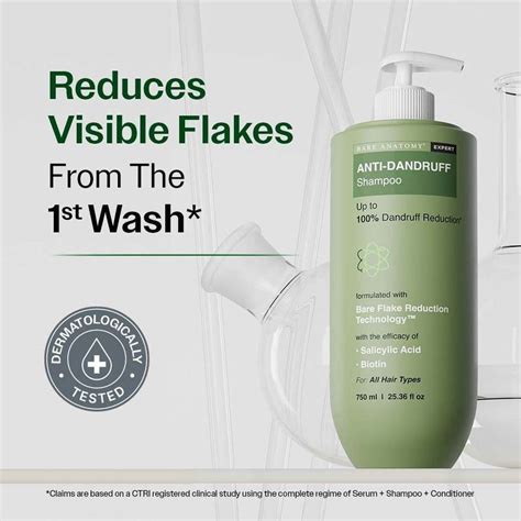 BARE ANATOMY Anti-Dandruff Shampoo - Upto 100% Dandruff Reduction with ...