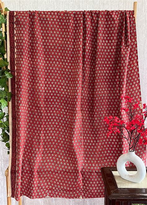 Coral Cotton Flower Print Fabric – Sujatra