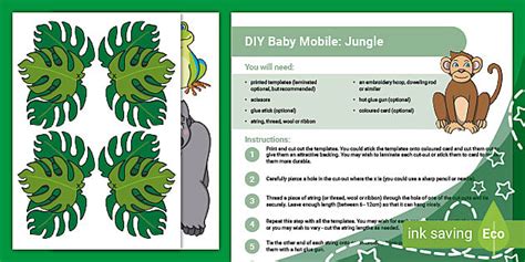 DIY Baby Mobile: Jungle (teacher made) - Twinkl