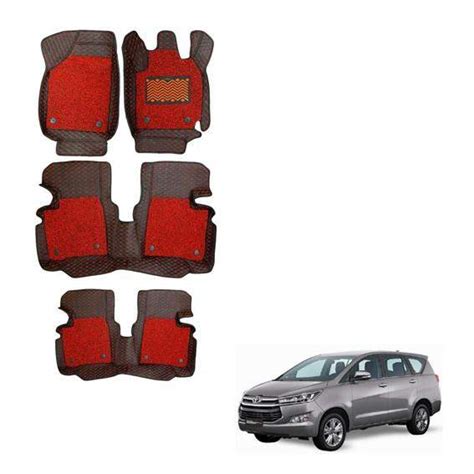 Buy Toyota Innova Crysta (2016) Stylish 7D Mats in Red Colour