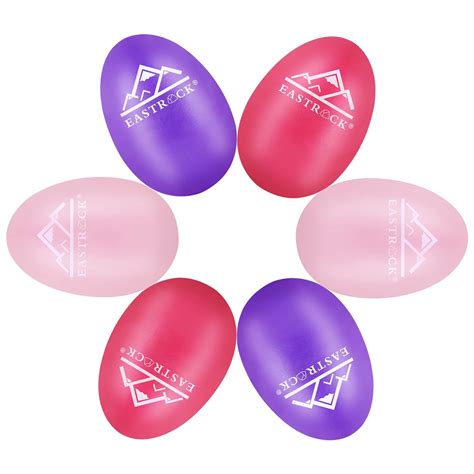 EastRock 6 PCS Plastic Egg Shaker Set Musical Hand Percussion Shakers ...