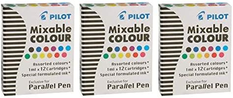 Pilot Refills Parallel - 12 Colors Assorted Fountain Pen Cartridge ...