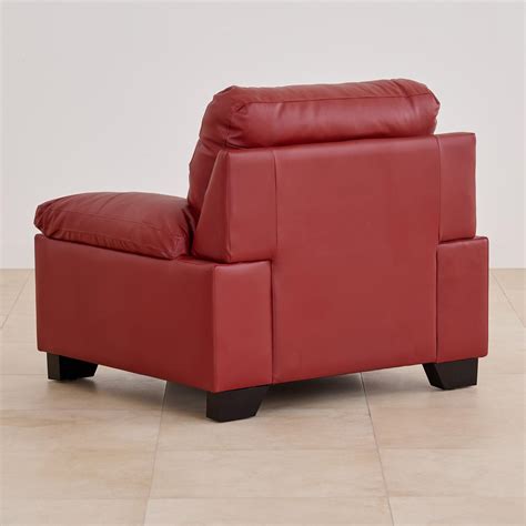 Buy Winchester Half Leather 1-Seater Sofa - Burgundy from Home Centre ...