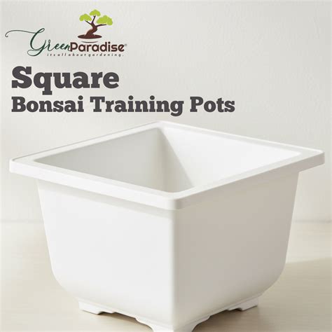 Green Paradise® Bonsai Pots Plastic Bonsai Training Pots (Square )(whi ...