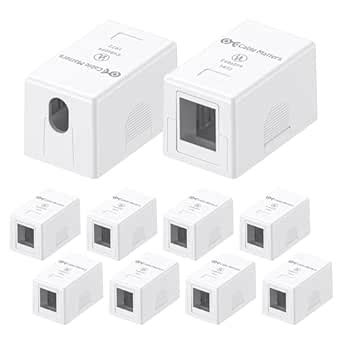 Cable Matters UL Listed 10-Pack 1-Port Keystone Jack Surface Mount Box ...