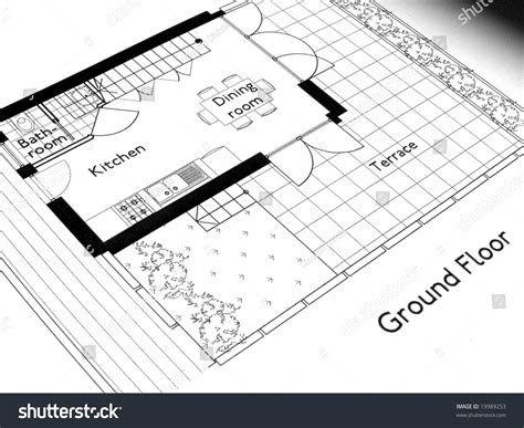 Technical Architectural Cad Drawing Stock Illustration 19989253 ...