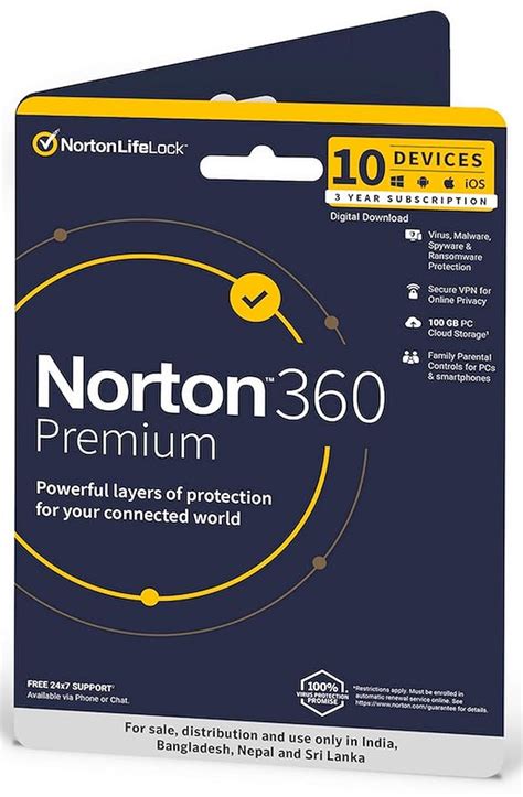 Norton 360 Premium|10 Users 3 Years|Total Security for PC, Mac, Android ...