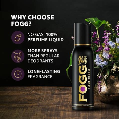 Fogg Fresh Fougere Premium No Gas Deodorant for Men, Long-Lasting ...