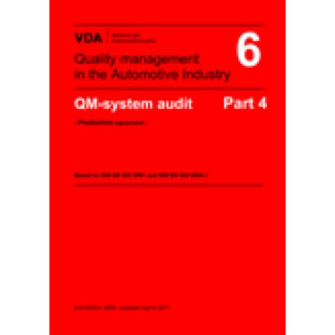 VDA 6 Part 4 QM System Audit - Production equipment 3rd Edition: 2017 ...