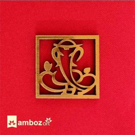 Wedding Card Sticker - Golden Mirror Ganesh Sticker for Wedding Card ...