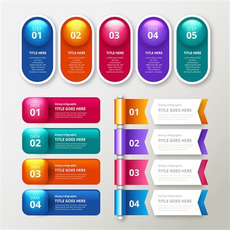 Glossy realistic infographic elements | Free Vector