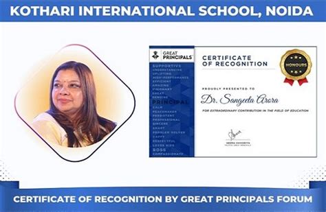 We are happy to share that Our very own Principal Dr. Sangeeta Arora ...