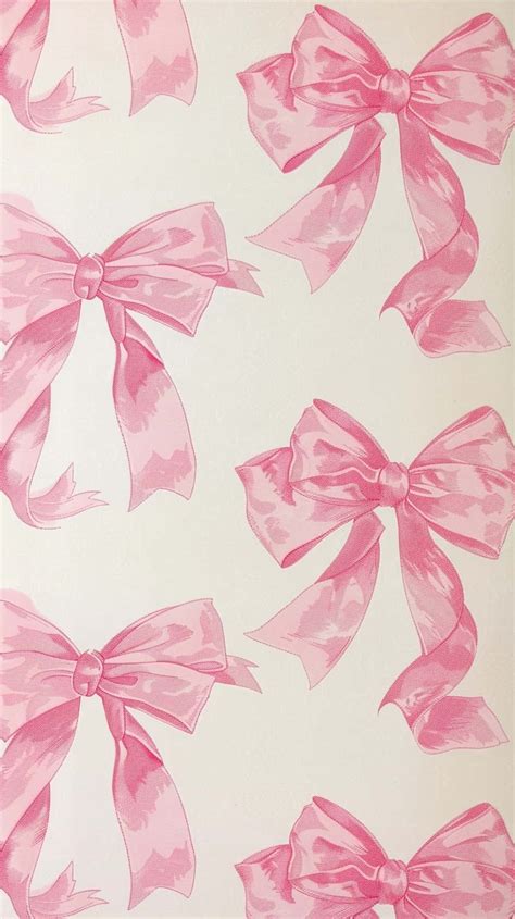 Coquette Aesthetic Pink Bow Wallpaper by suivatco