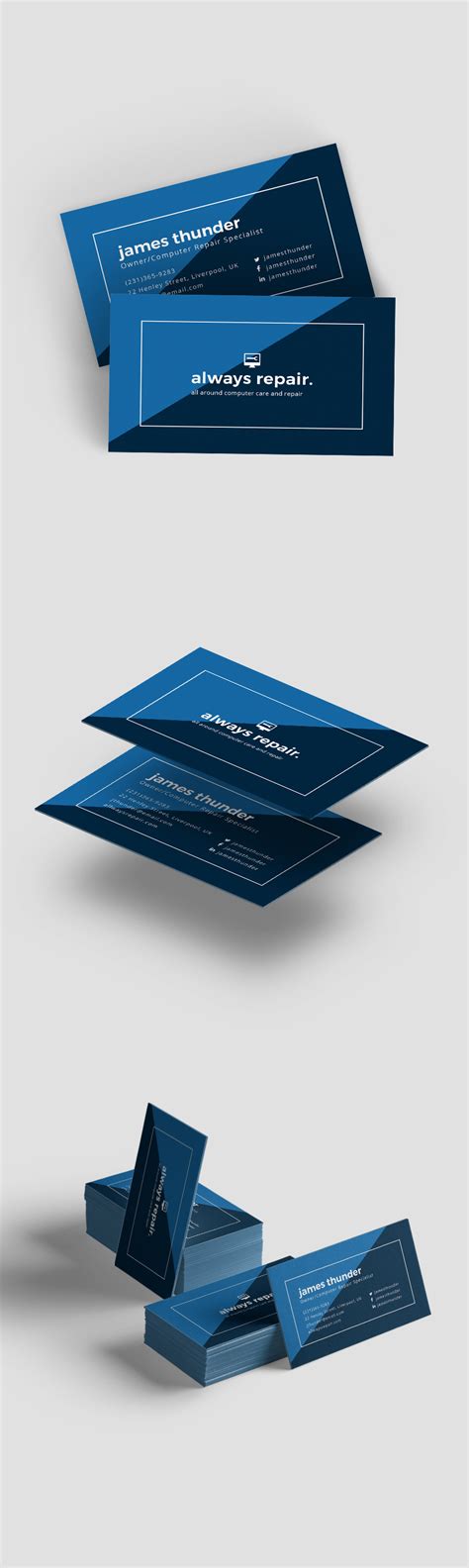 A Computer Repair Business Card Empty Sample 的图像结果