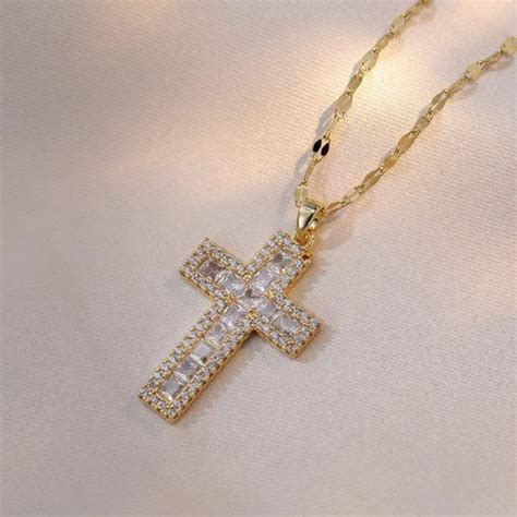 Diamond Filled Big Golden Cross | Salty – Salty Accessories